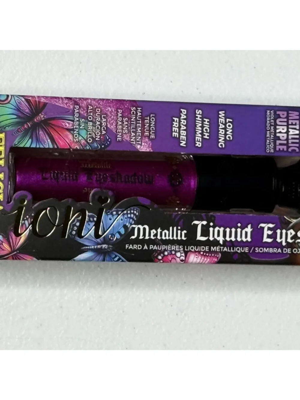 Ioni Metallic Liquid Eyeshadow Purple Shimmer Long Wear Makeup New